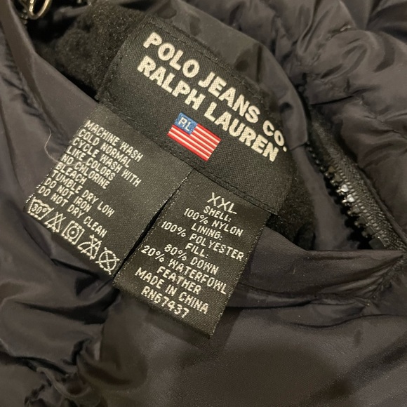 90s Ralph Lauren Polo Jeans Reversible Down Fill Puffer Jacket SIZE:XXL - Picture 4 of 5